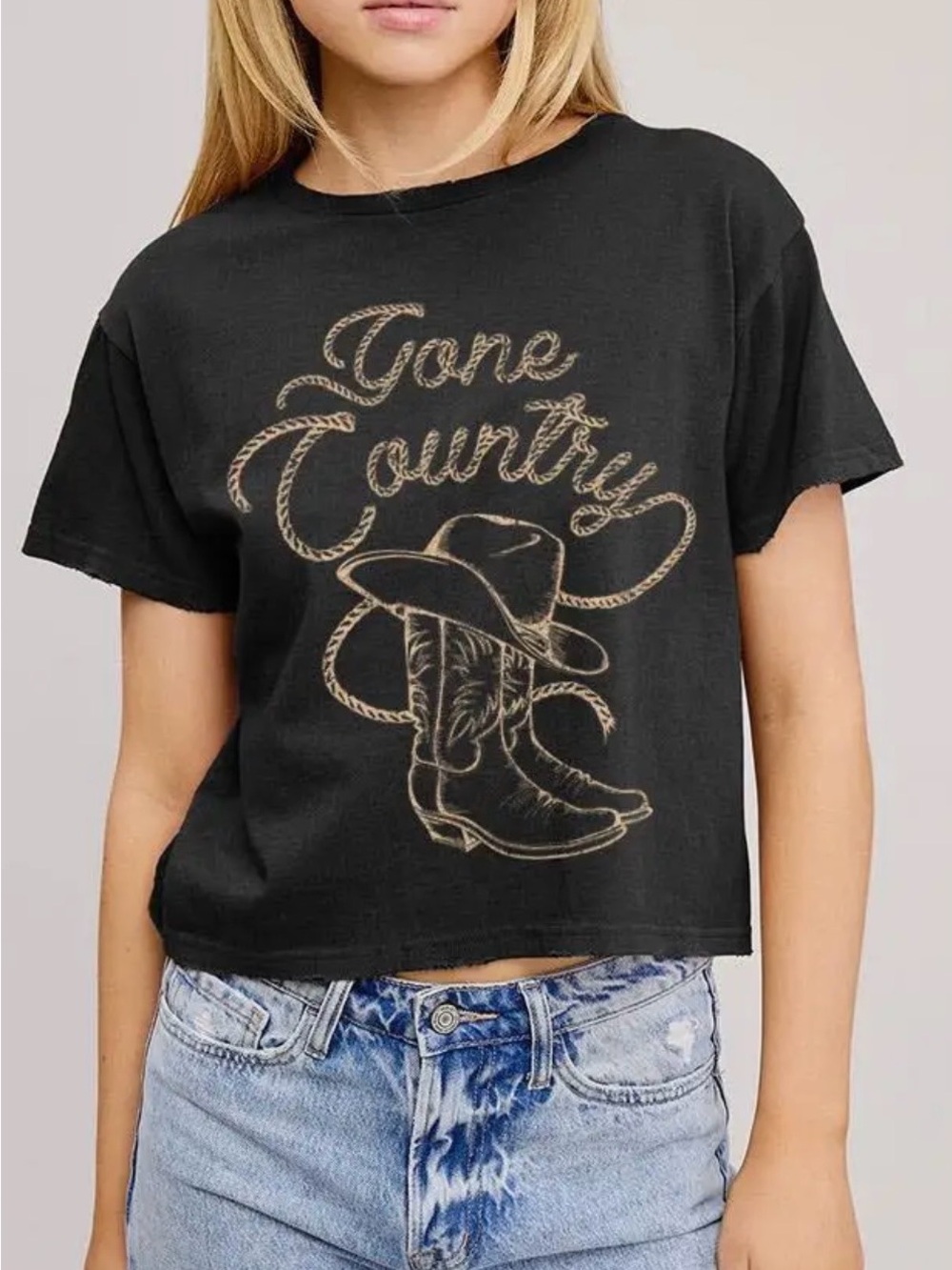 Gone Country Black Graphic Tee